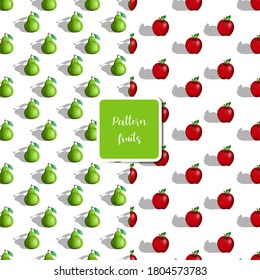 Vector image. Funny pattern of pears and apples. Modular image to decorate.