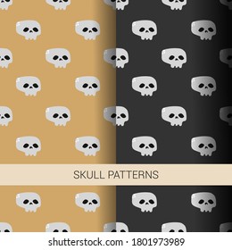 Vector image. Funny pattern of funny skulls. Image to decorate.