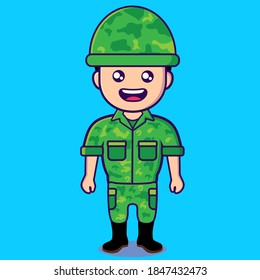 
Imagen vectorial de soldados galantes con grandes sonrisas