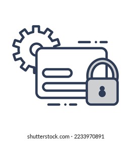 vector image gear icon with paper folder on white background