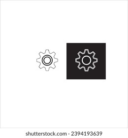 vector image of gears, black and white background