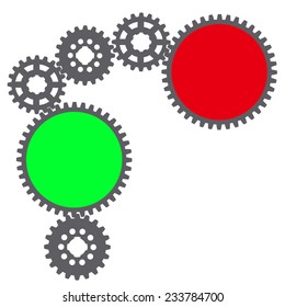 Vector image of gears on white background.