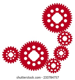 Vector image of gears on white background.