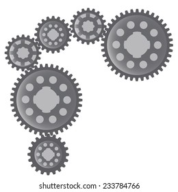 Vector image of gears on white background.