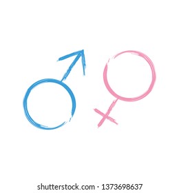 vector image of gender symbols of man and woman