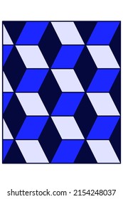 Vector image of a geometric background of volumetric blue cubes