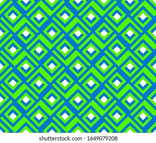 
Vektorillustration eines geometrischen Ornaments mit hellen Farben. Nahtloses Muster. Poster, Hintergrund.