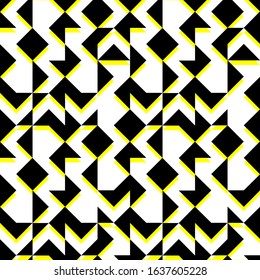 Vector image of a geometric ornament. Seamless pattern. Poster, background. Three colors.