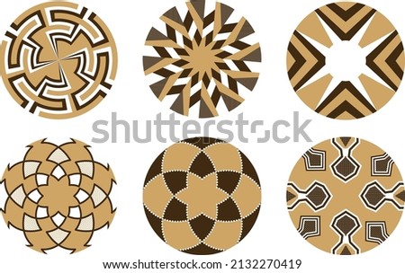 Vector image, Geometric patterns of traditional basket in Botswana, Africa 