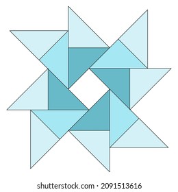Vector image of geometric shape. Consists of simple triangular image elements.