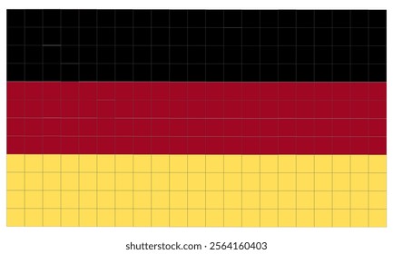 Vector image of the German flag. The flag is red yellow black