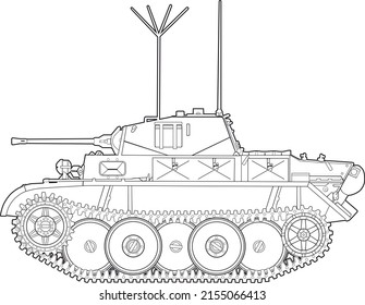 Vector image of the German light tank Panzerkampfwagen II Ausf. L «Luchs». Side view