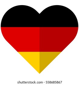 Vector image of the Germany flat heart flag