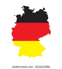 Vector image of germany. Germany map in colors of national flag