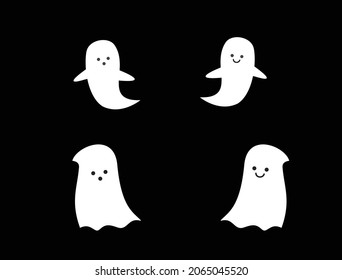 vector image of ghost with funny face used for halloween celebration in october