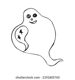 vector image of a ghost that can be used for other design purposes in black and white