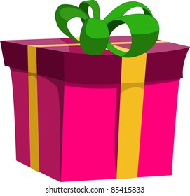 A vector image of a gift. All objects are separated, the can be scaled, edited or recolored for 5 minutes