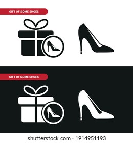 Vector image. Gift icon with a bag. Basic black color.