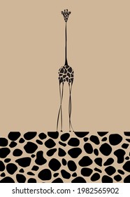 Vector image the giraffe body on the beige background, Giraffe Logo, Giraffe pattern texture, Africa Safari Vector illustration isolated for your design