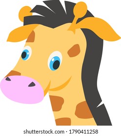 Vector image of giraffe head. face of a giraffe for kids