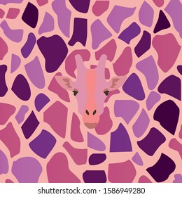 vector image of a giraffe with a variety of colors.