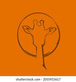 vector image of a giraffe's head, can be used for logos or icons.