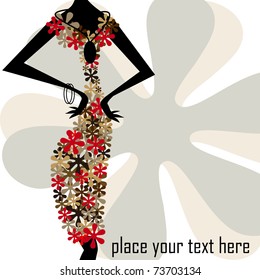 Vector image of a girl