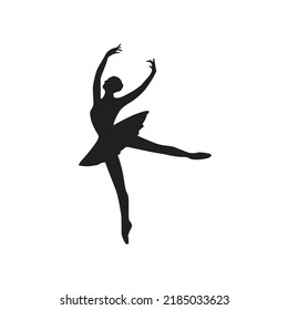 vector image of girl dancing ballet in elastic style