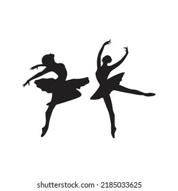 vector image of girl dancing ballet in elastic style