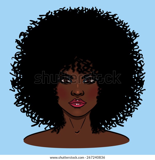Vector Image Girl Dark Skin Beautiful Stock Image Download Now