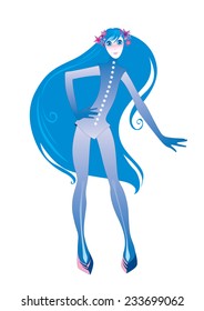 vector image girl fairy with long hair