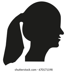 Vector image of girl profile.
