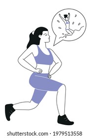 
Vector image of a girl squats. Preparing the body for the beach season