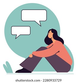 Imagen vectorial de una chica hablando con alguien.
