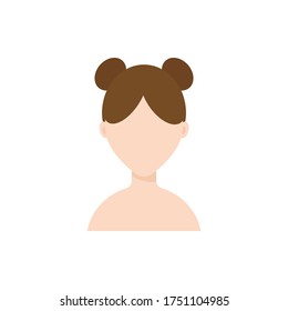 Vector image of a girl for web, profile, social networks. Female avatar. Girl with light brown hair