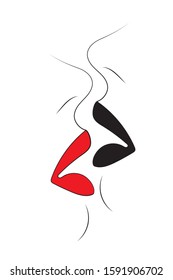 
Vector image of girls lips