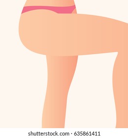 Vector image of a girl's smooth legs. Tighten hips. The minimalistic design.