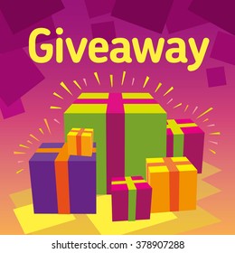 Vector image Giveaway red background