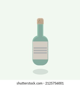 Vector image of a glass bottle for wine