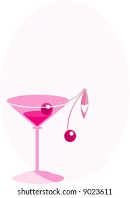 vector image of glass with cocktail