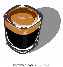 vector image of a glass of coffee ready to be enjoyed