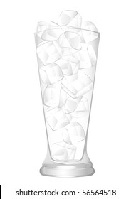 Vector image of the glass filled with ice