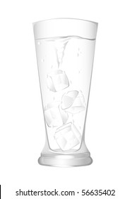 Vector image of the glass filled with some beverage