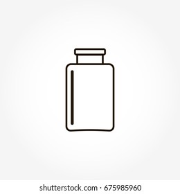 Vector image glass jar icons, beakers.