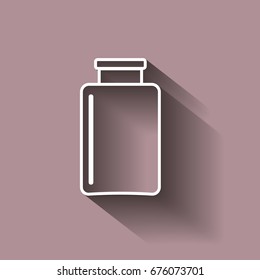 Vector image glass jar icons, beakers. Vector icon with shadow design