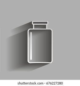 Vector image glass jar icons, beakers.  illustration with shadow design