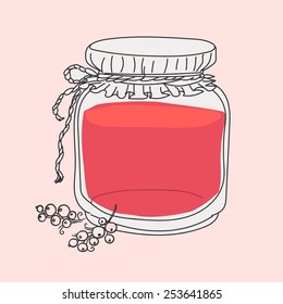 Vector image of glass jar with jam