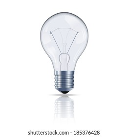 Vector image of glass lamp bulb off
