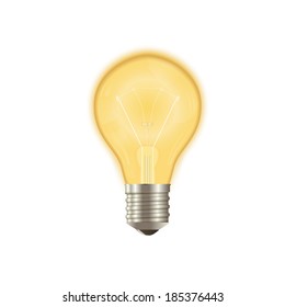 Vector image of glass lamp bulb on