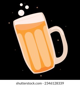 Vector image of a glass of light beer.